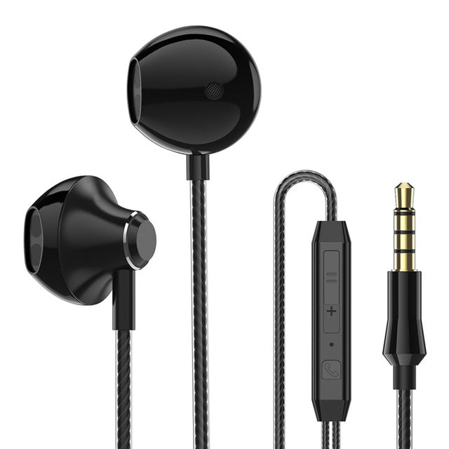PTM D31 Hands Free Call Stereo Bass Earphones with Mic for Samsung / Xiaomi Phones(Black) - HoMEdemic™ 