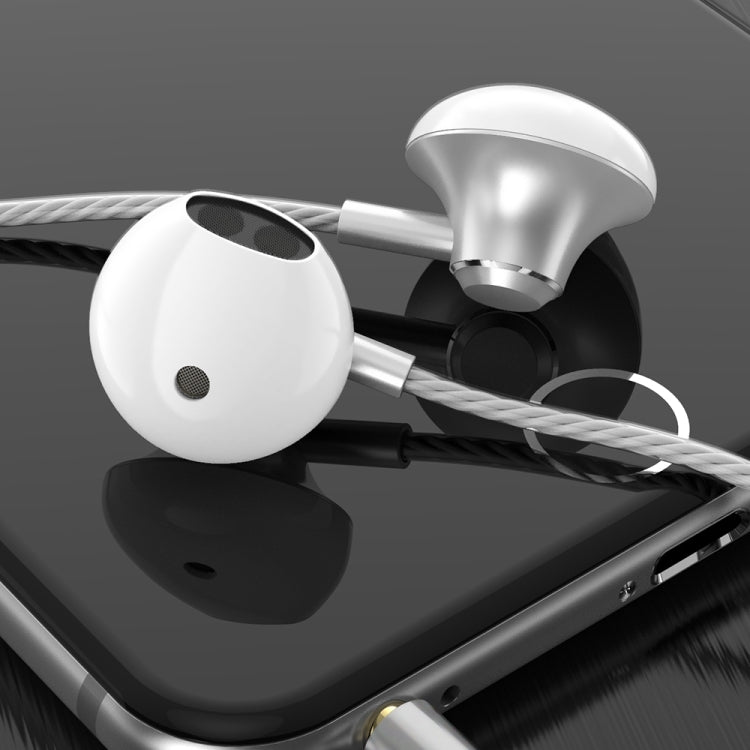PTM D31 Hands Free Call Stereo Bass Earphones with Mic for Samsung / Xiaomi Phones(Silver) - HoMEdemic™ 