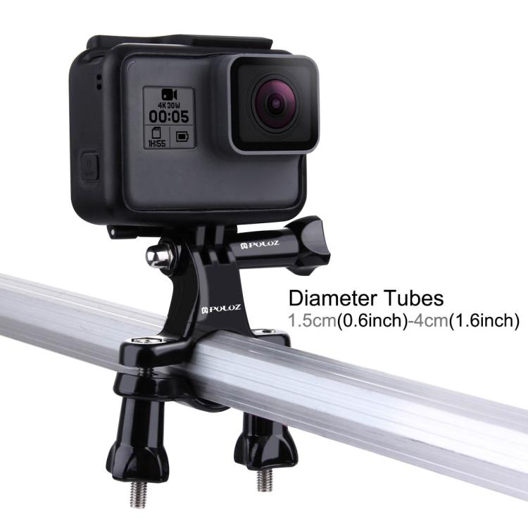 PULUZ Universal Bike Motorcycle Handlebar Mount with Screw for PULUZ Action Sports Cameras Jaws Flex Clamp Mount for GoPro, Insta360, DJI and Other Action Cameras(Black) - HoMEdemic™ 