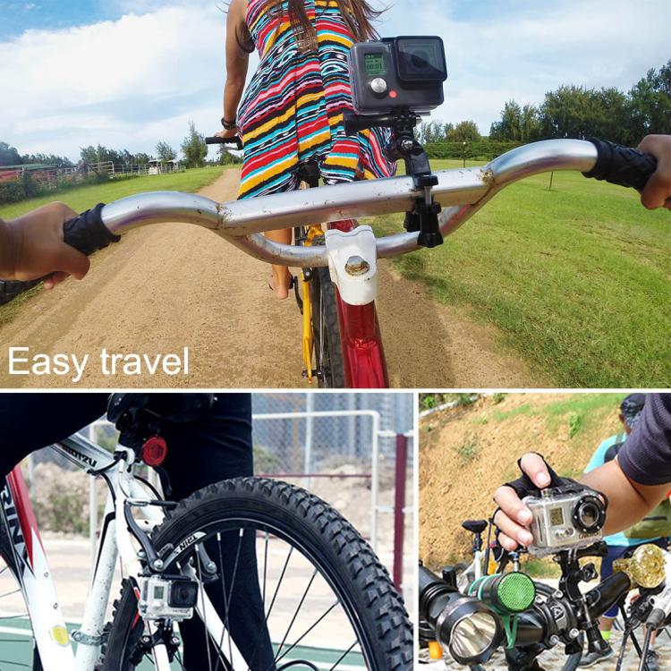 PULUZ Universal Bike Motorcycle Handlebar Mount with Screw for PULUZ Action Sports Cameras Jaws Flex Clamp Mount for GoPro, Insta360, DJI and Other Action Cameras(Black) - HoMEdemic™ 