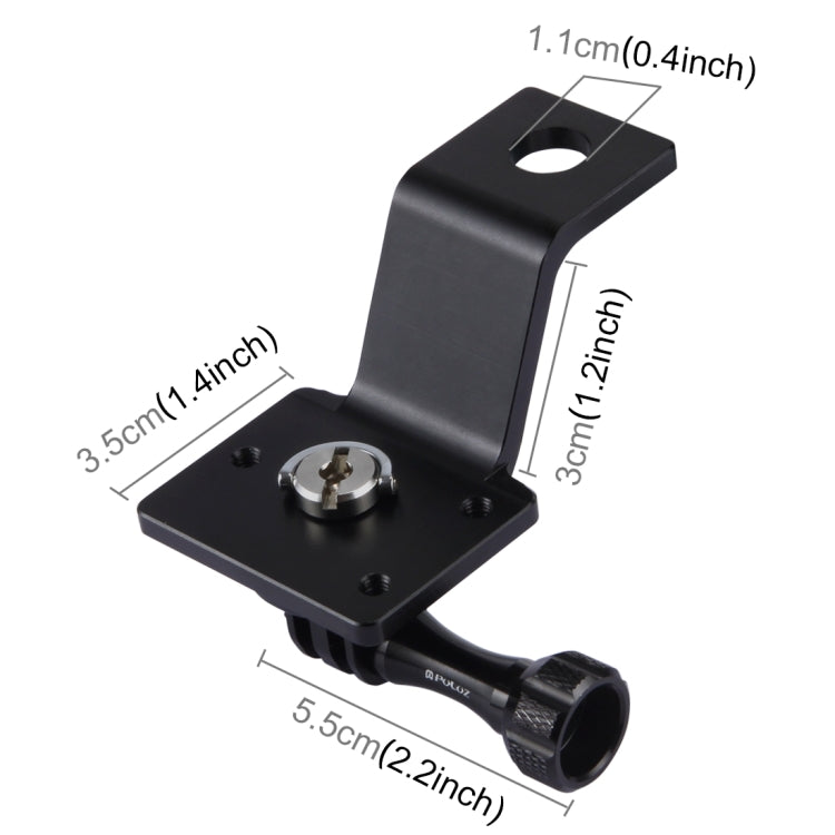 PULUZ Aluminum Alloy Motorcycle Fixed Holder Mount with Tripod Adapter & Screw for GoPro, Insta360, DJI and Other Action Cameras(Black) - HoMEdemic™ 