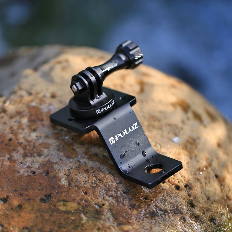 PULUZ Aluminum Alloy Motorcycle Fixed Holder Mount with Tripod Adapter & Screw for GoPro, Insta360, DJI and Other Action Cameras(Black) - HoMEdemic™ 