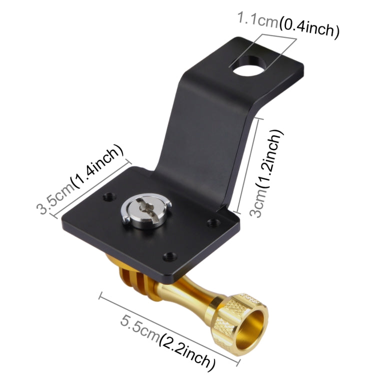 PULUZ Aluminum Alloy Motorcycle Fixed Holder Mount with Tripod Adapter & Screw for GoPro, Insta360, DJI and Other Action Cameras(Gold) - HoMEdemic™ 