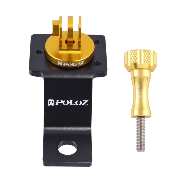 PULUZ Aluminum Alloy Motorcycle Fixed Holder Mount with Tripod Adapter & Screw for GoPro, Insta360, DJI and Other Action Cameras(Gold) - HoMEdemic™ 
