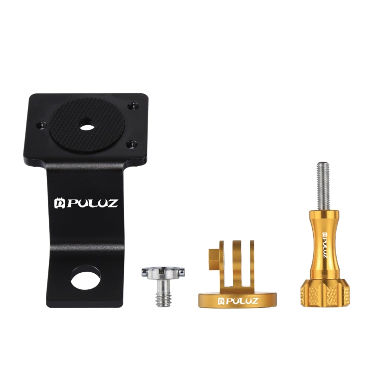 PULUZ Aluminum Alloy Motorcycle Fixed Holder Mount with Tripod Adapter & Screw for GoPro, Insta360, DJI and Other Action Cameras(Gold) - HoMEdemic™ 