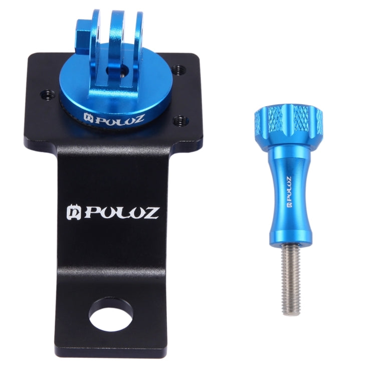 PULUZ Aluminum Alloy Motorcycle Fixed Holder Mount with Tripod Adapter & Screw for GoPro, Insta360, DJI and Other Action Cameras(Blue) - HoMEdemic™ 