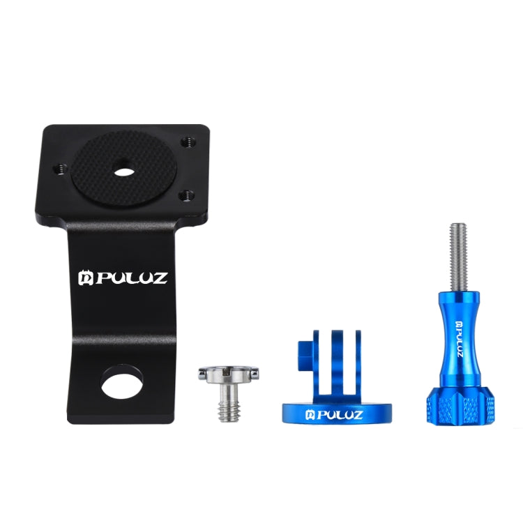 PULUZ Aluminum Alloy Motorcycle Fixed Holder Mount with Tripod Adapter & Screw for GoPro, Insta360, DJI and Other Action Cameras(Blue) - HoMEdemic™ 