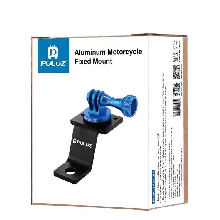PULUZ Aluminum Alloy Motorcycle Fixed Holder Mount with Tripod Adapter & Screw for GoPro, Insta360, DJI and Other Action Cameras(Blue) - HoMEdemic™ 