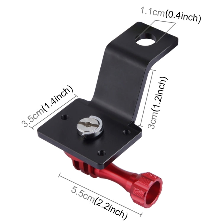 PULUZ Aluminum Alloy Motorcycle Fixed Holder Mount with Tripod Adapter & Screw for GoPro, Insta360, DJI and Other Action Cameras(Red) - HoMEdemic™ 