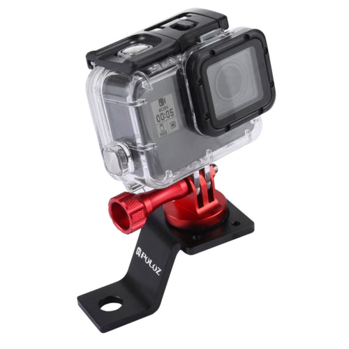 PULUZ Aluminum Alloy Motorcycle Fixed Holder Mount with Tripod Adapter & Screw for GoPro, Insta360, DJI and Other Action Cameras(Red) - HoMEdemic™ 