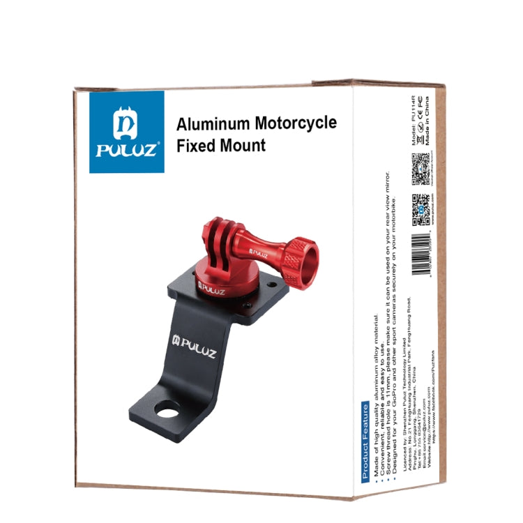 PULUZ Aluminum Alloy Motorcycle Fixed Holder Mount with Tripod Adapter & Screw for GoPro, Insta360, DJI and Other Action Cameras(Red) - HoMEdemic™ 