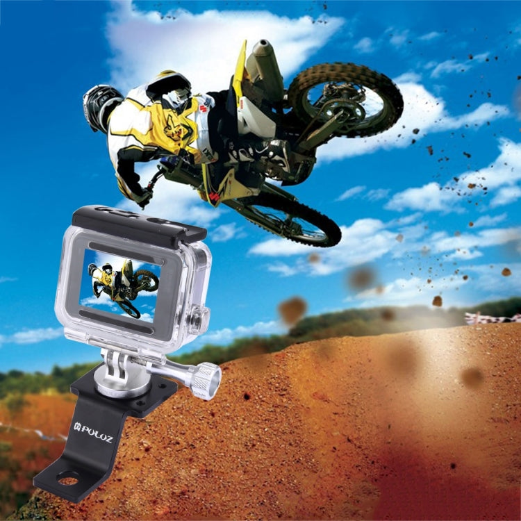 PULUZ Aluminum Alloy Motorcycle Fixed Holder Mount with Tripod Adapter & Screw for GoPro, Insta360, DJI and Other Action Cameras(Silver) - HoMEdemic™ 