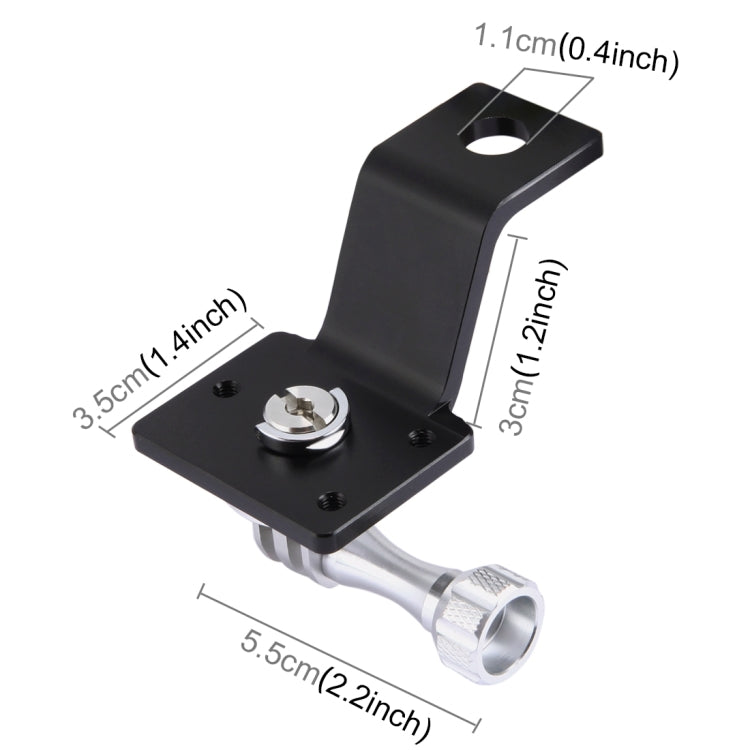 PULUZ Aluminum Alloy Motorcycle Fixed Holder Mount with Tripod Adapter & Screw for GoPro, Insta360, DJI and Other Action Cameras(Silver) - HoMEdemic™ 
