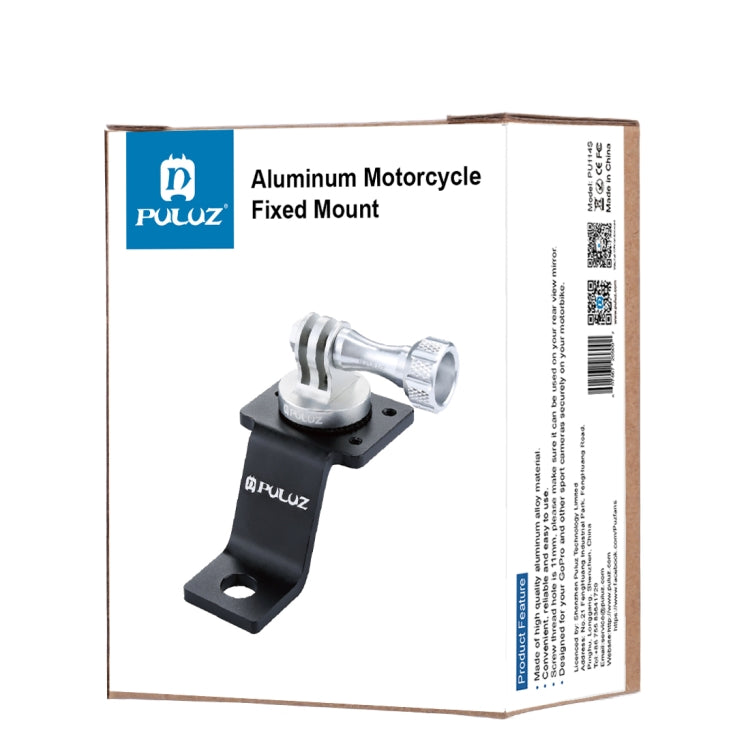 PULUZ Aluminum Alloy Motorcycle Fixed Holder Mount with Tripod Adapter & Screw for GoPro, Insta360, DJI and Other Action Cameras(Silver) - HoMEdemic™ 