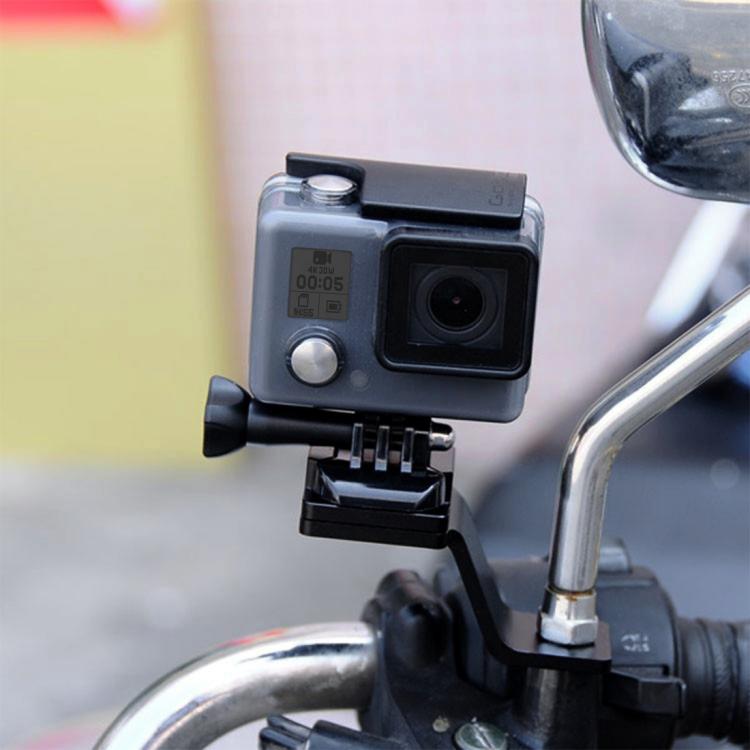 PULUZ Aluminum Alloy Motorcycle Fixed Holder Mount with Tripod Adapter & Screw for GoPro, Insta360, DJI and Other Action Cameras(Silver) - HoMEdemic™ 