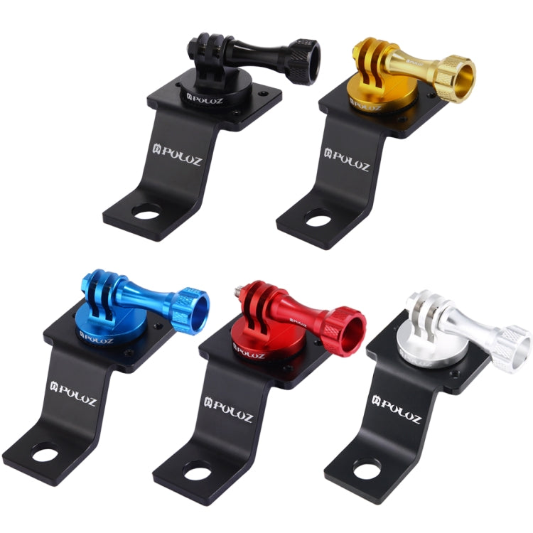 PULUZ Aluminum Alloy Motorcycle Fixed Holder Mount with Tripod Adapter & Screw for GoPro, Insta360, DJI and Other Action Cameras(Gold) - HoMEdemic™ 