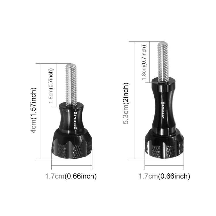 PULUZ CNC Aluminum Thumb Knob Stainless Bolt Nut Screw Set for GoPro Hero12 Black / Hero11 /10 /9 /8 /7 /6 /5, Insta360 Ace / Ace Pro, DJI Osmo Action 4 and Other Action Cameras(Black) - HoMEdemic™ 