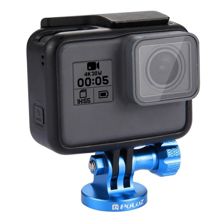 PULUZ 1/4 inch Screw Hole Tripod Mount CNC Adapter for GoPro, Insta360, DJI and Other Action Cameras(Blue) - HoMEdemic™ 