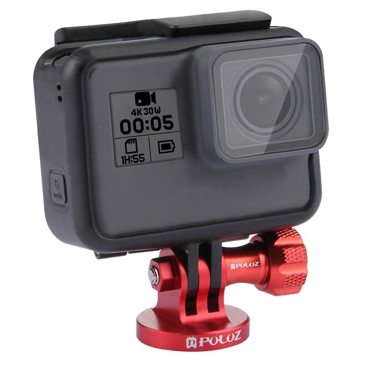 PULUZ 1/4 inch Screw Hole Tripod Mount CNC Adapter for GoPro, Insta360, DJI and Other Action Cameras(Red) - HoMEdemic™ 