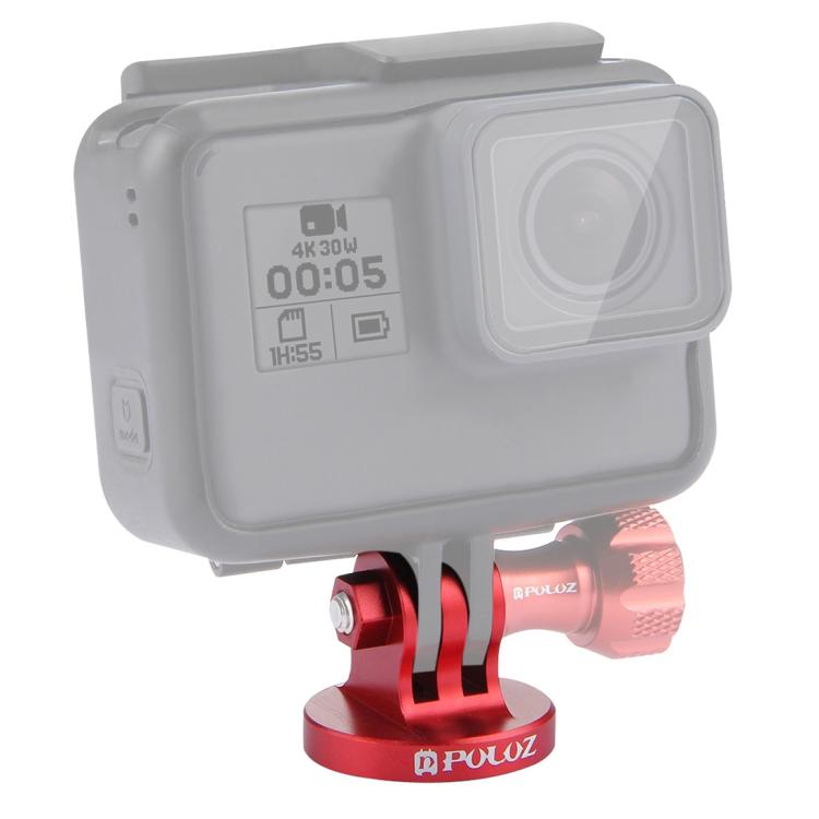 PULUZ 1/4 inch Screw Hole Tripod Mount CNC Adapter for GoPro, Insta360, DJI and Other Action Cameras(Red) - HoMEdemic™ 