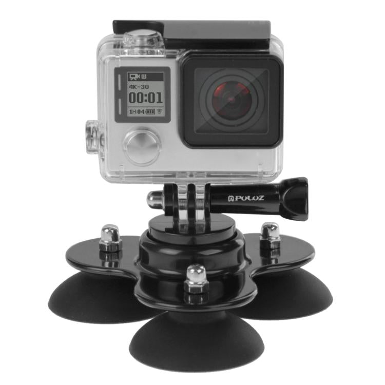 PULUZ Triangle Suction Cup Mount with Screw for GoPro, Insta360, DJI and Other Action Cameras(Black) - HoMEdemic™ 