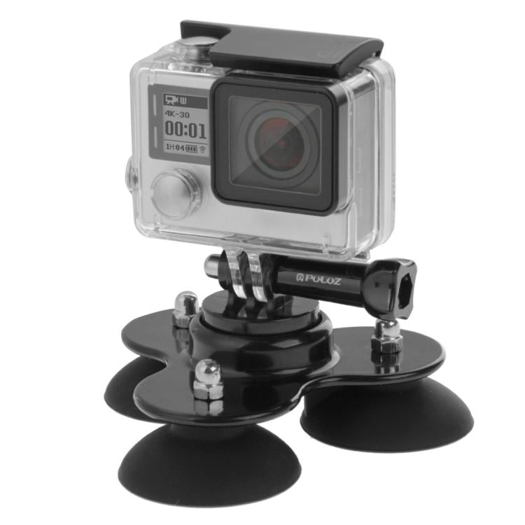 PULUZ Triangle Suction Cup Mount with Screw for GoPro, Insta360, DJI and Other Action Cameras(Black) - HoMEdemic™ 