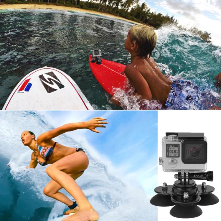 PULUZ Triangle Suction Cup Mount with Screw for GoPro, Insta360, DJI and Other Action Cameras(Black) - HoMEdemic™ 