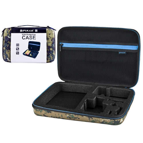 PULUZ Camouflage Pattern Waterproof Carrying and Travel Case for for GoPro, Insta360, DJI and Other Action Cameras Accessories, Large Size: 32cm x 22cm x 7cm - HoMEdemic™ 