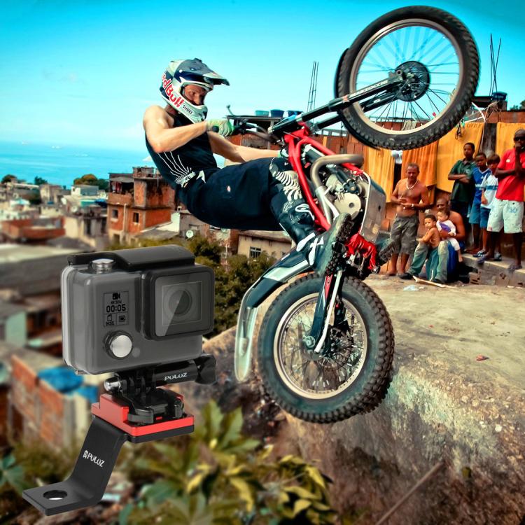 PULUZ Fixed Metal Motorcycle Holder Mount for GoPro, Insta360, DJI and Other Action Cameras(Red) - HoMEdemic™ 