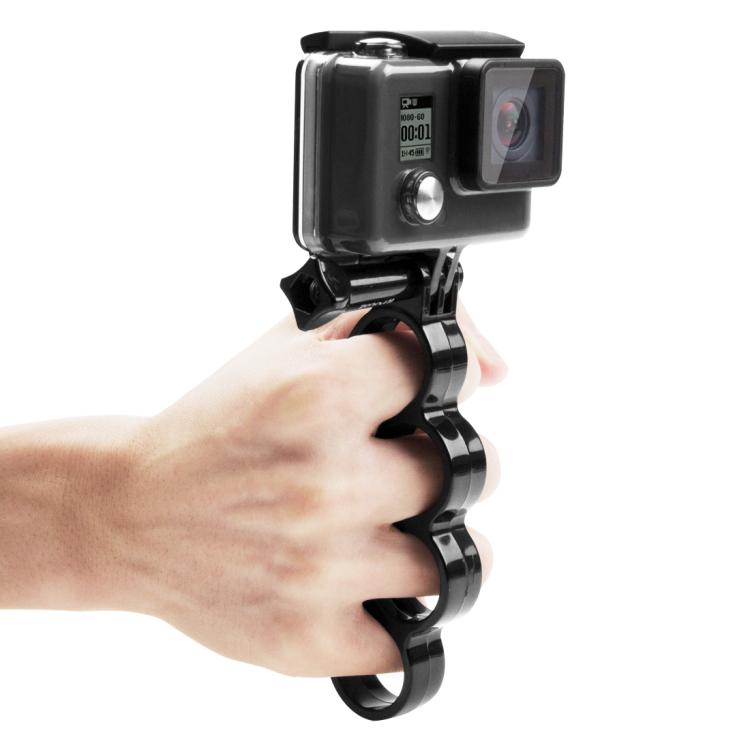 PULUZ Handheld Plastic Knuckles Fingers Grip Ring Monopod Tripod Mount with Thumb Screw for GoPro, Insta360, DJI and Other Action Cameras(Black) - HoMEdemic™ 