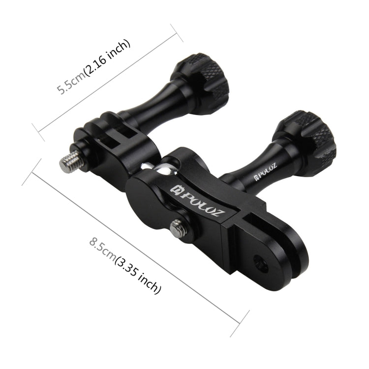 PULUZ CNC Aluminum Ball Joint Mount with 2 Long Screws for GoPro, Insta360, DJI and Other Action Cameras(Black) - HoMEdemic™ 