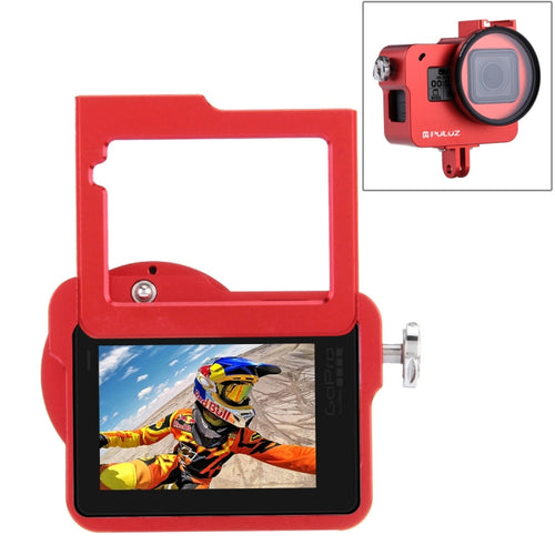 [US Warehouse] PULUZ Housing Shell CNC Aluminum Alloy Protective Cage with Insurance Frame & 52mm UV Lens for GoPro HERO(2018) /7 Black /6 /5(Red) - HoMEdemic™ 