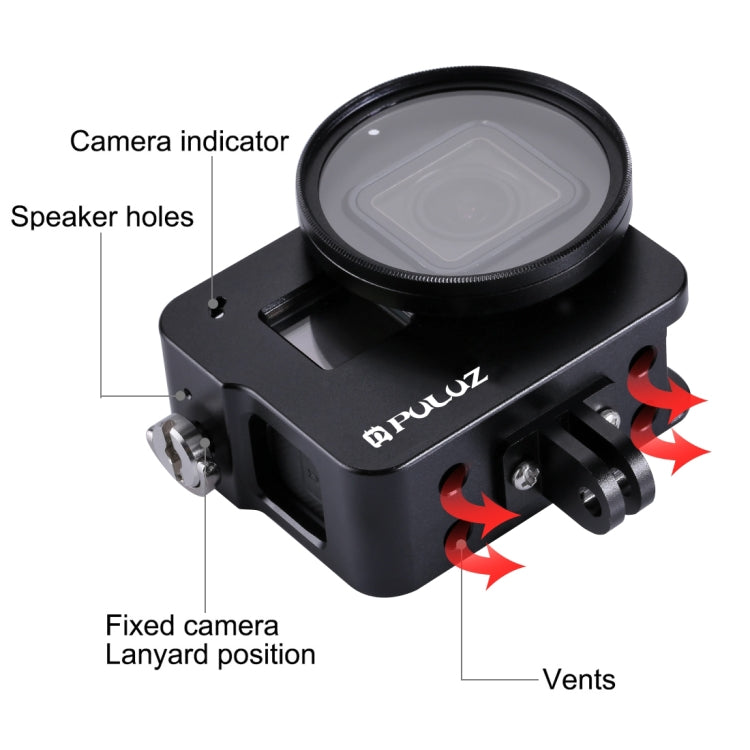 PULUZ Housing Shell CNC Aluminum Alloy Protective Cage with 52mm UV Lens for GoPro HERO(2018) /7 Black /6 /5(Black) - HoMEdemic™ 