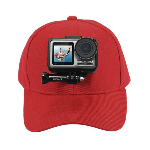 PULUZ Baseball Hat with J-Hook Buckle Mount & Screw for GoPro, DJI OSMO Action and Other Action Cameras(Red) - HoMEdemic™ 