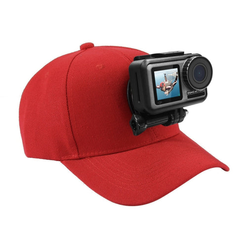 PULUZ Baseball Hat with J-Hook Buckle Mount & Screw for GoPro, DJI OSMO Action and Other Action Cameras(Red) - HoMEdemic™ 