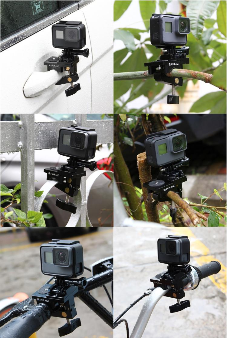 PULUZ Aluminium Alloy Mount Universal Fixing Clamp for GoPro, Insta360, DJI and Other Action Cameras - HoMEdemic™ 