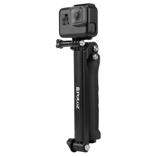 PULUZ 3-Way Grip Foldable Tripod Selfie-stick Extension Monopod for GoPro, Insta360 ONE R, DJI Osmo Action and Other Action Cameras, Length: 20-58cm - HoMEdemic™ 