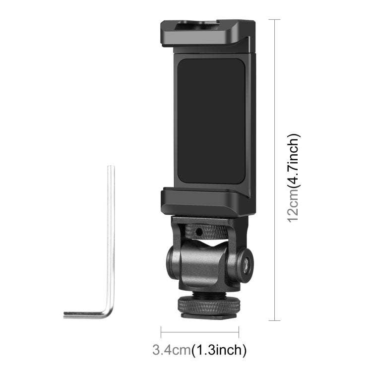 PULUZ Tripod Head Cold Shoes Aluminum Alloy Phone Clamp Holder Bracket (Black) - HoMEdemic™ 