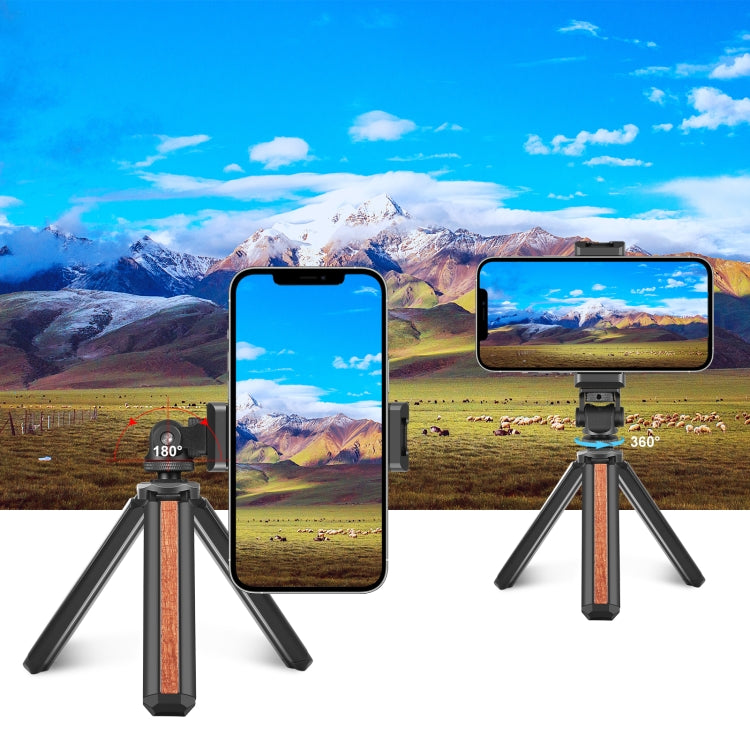 PULUZ Tripod Head Cold Shoes Aluminum Alloy Phone Clamp Holder Bracket (Black) - HoMEdemic™ 