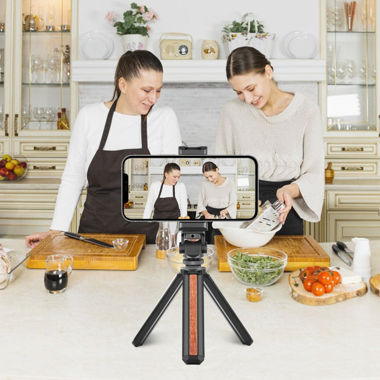 PULUZ Tripod Head Cold Shoes Aluminum Alloy Phone Clamp Holder Bracket (Black) - HoMEdemic™ 