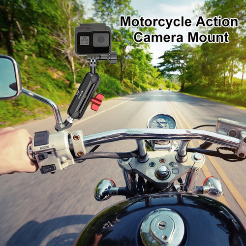 PULUZ Motorcycle Rearview Oblique CNC Metal Magic Arm Rod Mount - HoMEdemic™ 