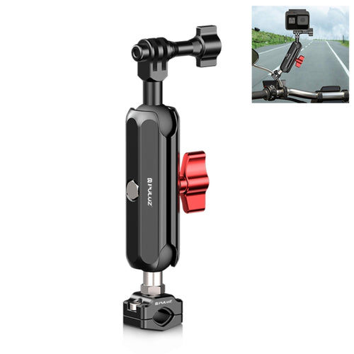 PULUZ Motorcycle Rearview Small Clamp CNC Metal Magic Arm Rod Mount (Black) - HoMEdemic™ 