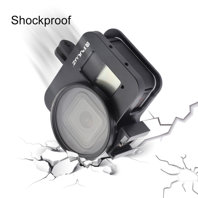 PULUZ Housing Shell CNC Aluminum Alloy Protective Cage with 52mm UV Lens for GoPro HERO8 Black(Black) - HoMEdemic™ 