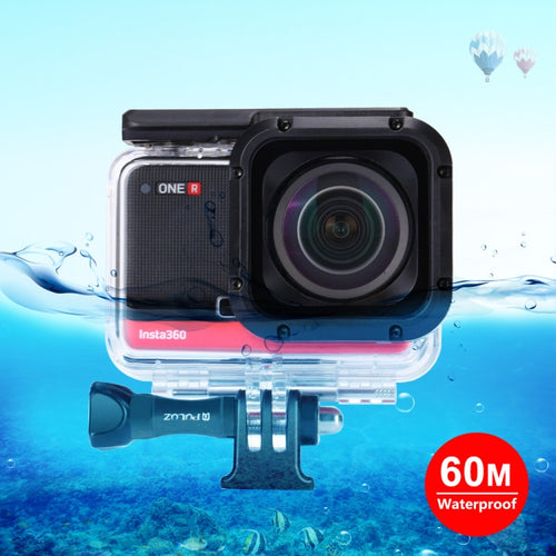 PULUZ 60m Underwater Depth Diving Case Waterproof Camera Housing for Insta360 ONE R 4K Wide-angle Edition(Transparent) - HoMEdemic™ 