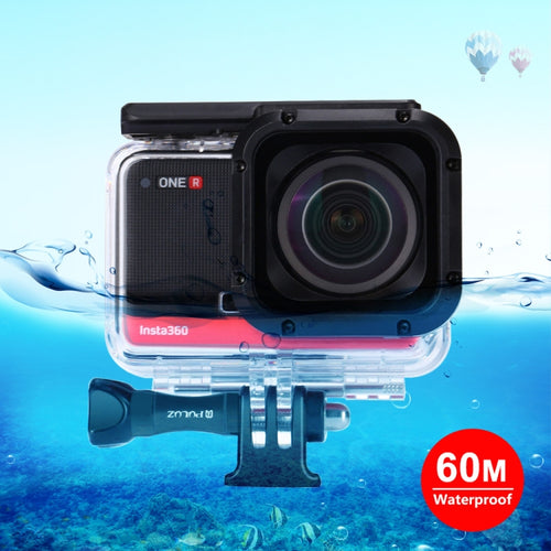 PULUZ 60m Underwater Depth Diving Case Waterproof Camera Housing for Insta360 ONE R 1.0 inch Edition(Transparent) - HoMEdemic™ 