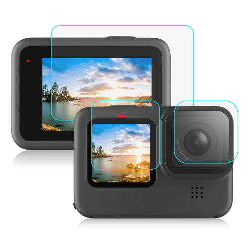 PULUZ for GoPro Hero12 Black /11 Black /10 Black /9 Black Lens + LCD Display 9H 2.5D Tempered Glass Film - HoMEdemic™ 