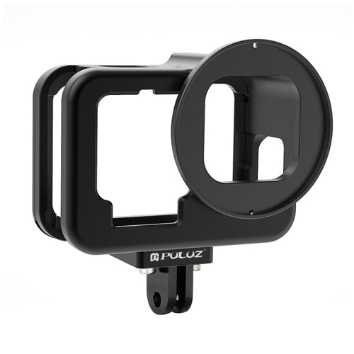 PULUZ for GoPro HERO12 Black /11 Black /10 Black /9 Black Thin Housing Shell CNC Aluminum Alloy Protective Cage with Insurance Frame & 52mm UV Lens(Black) - HoMEdemic™ 