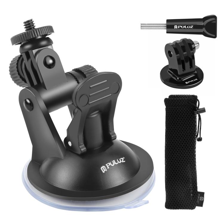 PULUZ Car Suction Cup Mount with Screw & Tripod Mount Adapter & Storage Bag for GoPro, Insta360, DJI and Other Action Cameras - HoMEdemic™ 
