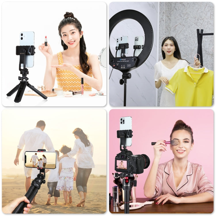PULUZ 360 Degree Rotating Horizontal Vertical Shooting Phone ABS Clamp Holder Bracket For iPhone, Galaxy, Huawei, Xiaomi, Sony, HTC, Google and other Smartphones (Black) - HoMEdemic™ 