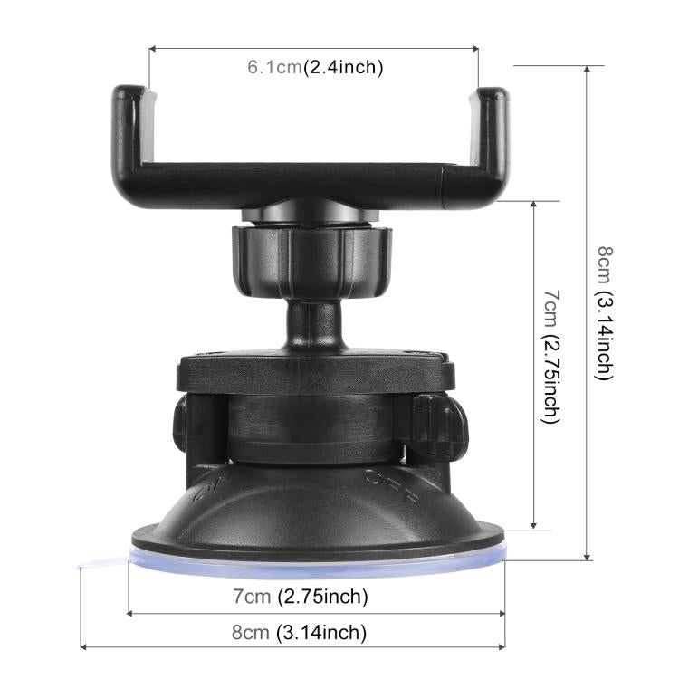 PULUZ 360 Degree Rotating Suction Cup Clamp Holder Bracket For iPhone, Galaxy, Huawei, Xiaomi, Sony, HTC, Google and other Smartphones (Black) - HoMEdemic™ 